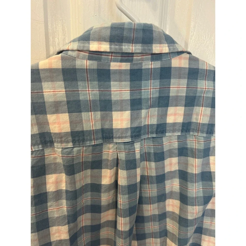 Johnnie-O Hangin Out Blue Plaid Button Down Shirt 12 Long Sleeve Cotton k7092‎
